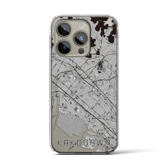 【加古川】地図柄iPhoneケース（クリアタイプ・モノトーン）iPhone 15 Pro 用