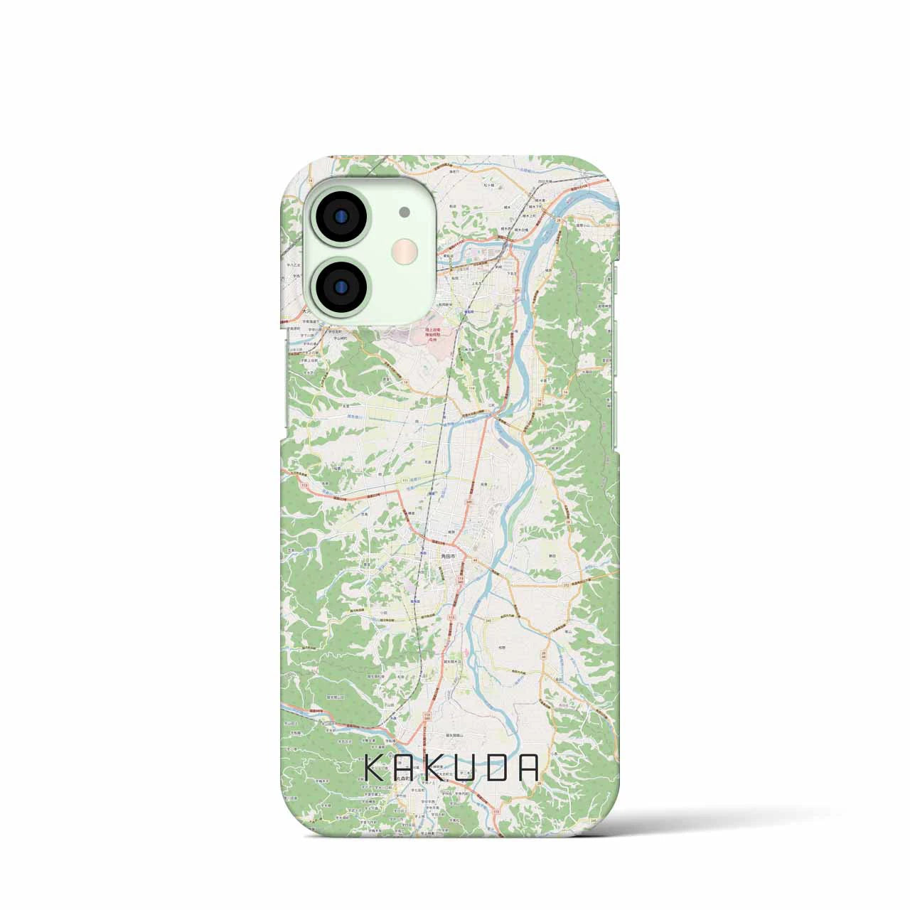 【角田】地図柄iPhoneケース（バックカバータイプ・ナチュラル）iPhone 12 mini 用