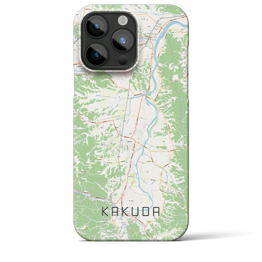 【角田】地図柄iPhoneケース（バックカバータイプ・ナチュラル）iPhone 15 Pro Max 用