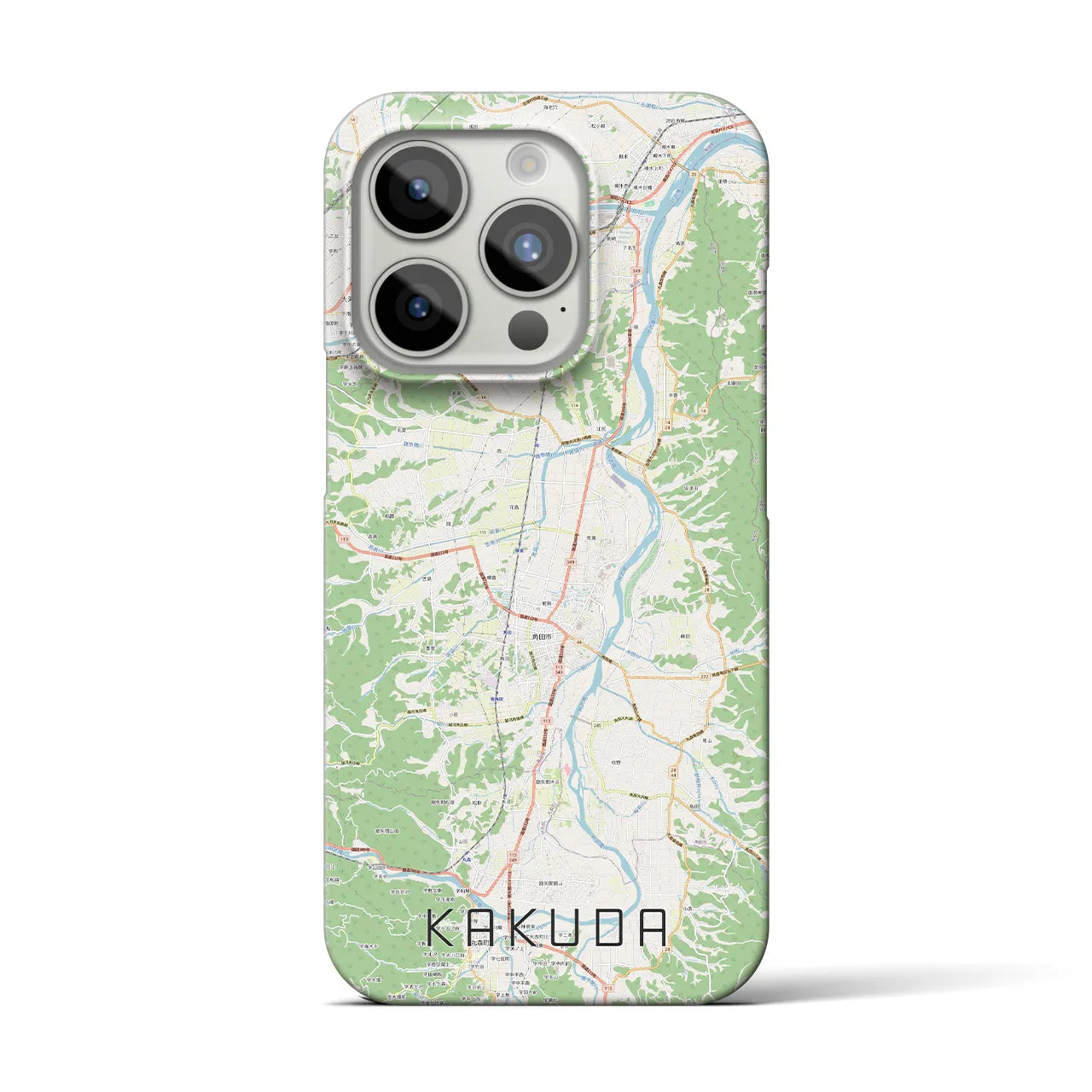 【角田】地図柄iPhoneケース（バックカバータイプ・ナチュラル）iPhone 15 Pro 用