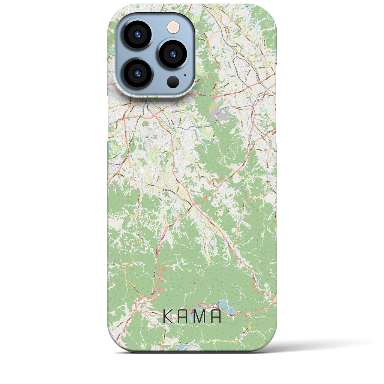 【嘉麻】地図柄iPhoneケース（バックカバータイプ・ナチュラル）iPhone 13 Pro Max 用