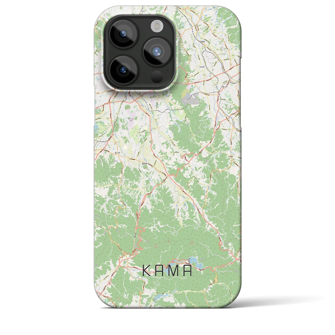 【嘉麻】地図柄iPhoneケース（バックカバータイプ・ナチュラル）iPhone 15 Pro Max 用