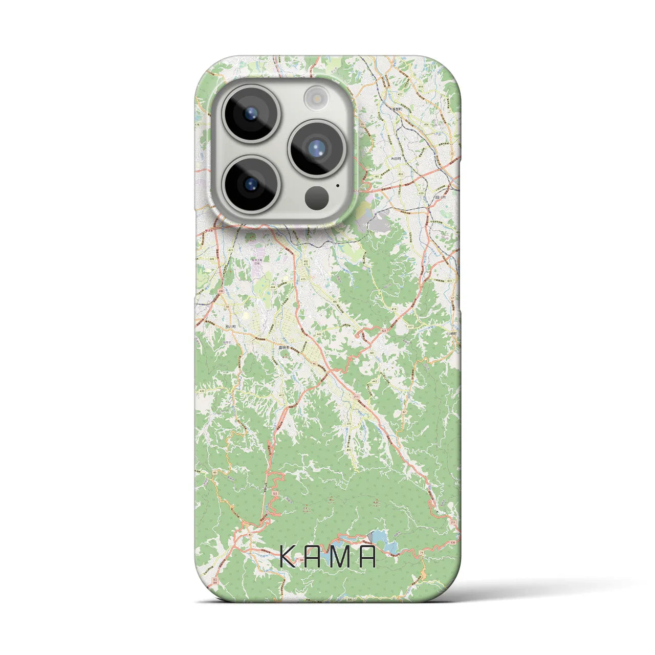 【嘉麻】地図柄iPhoneケース（バックカバータイプ・ナチュラル）iPhone 15 Pro 用