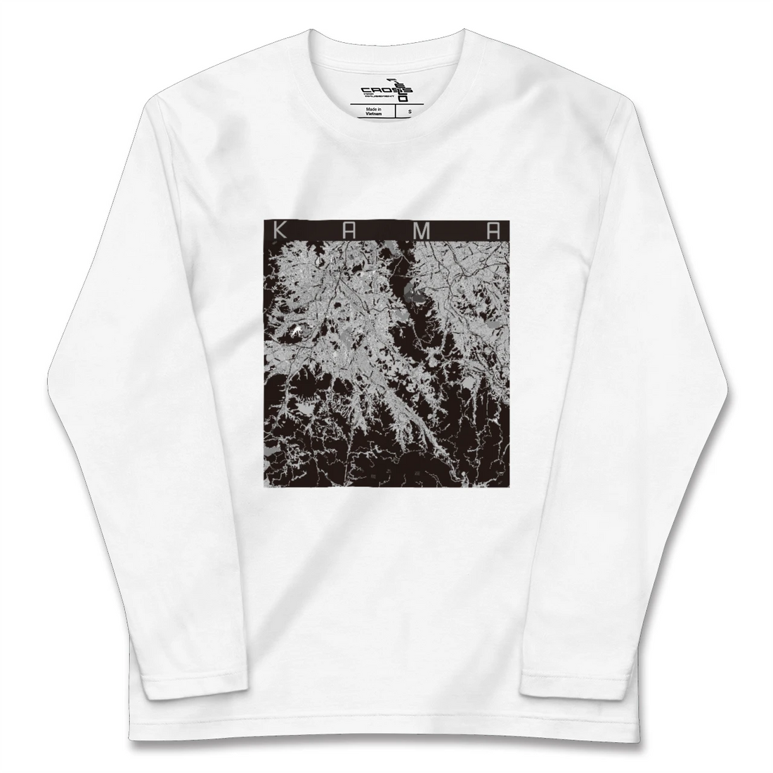 【嘉麻(福岡県)】地図柄ロングスリーブTシャツ