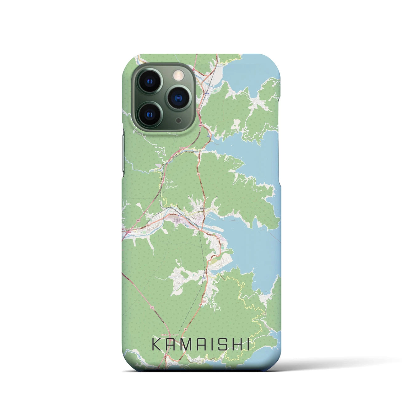 【釜石】地図柄iPhoneケース（バックカバータイプ・ナチュラル）iPhone 11 Pro 用