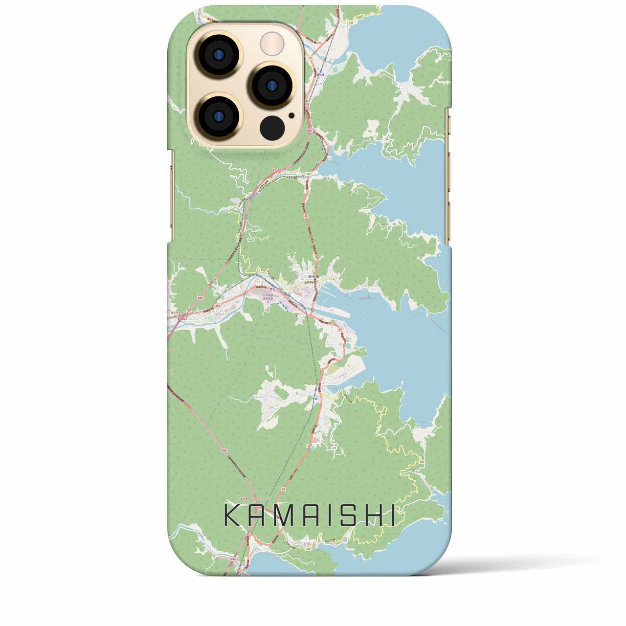【釜石】地図柄iPhoneケース（バックカバータイプ・ナチュラル）iPhone 12 Pro Max 用
