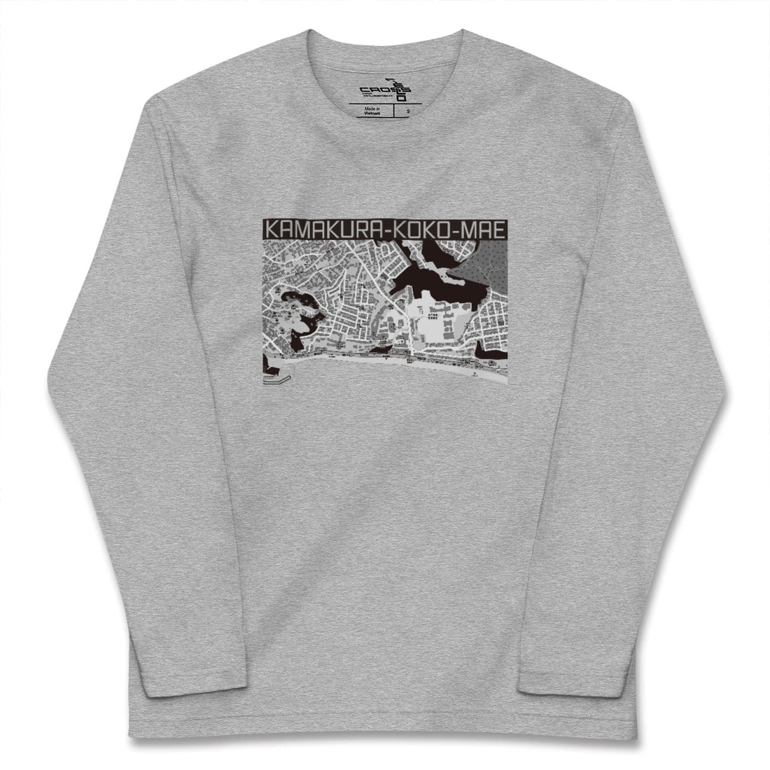 【鎌倉高校前(神奈川県)】地図柄ロングスリーブTシャツ