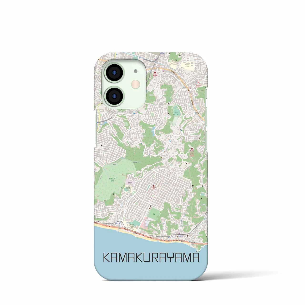 【鎌倉山】地図柄iPhoneケース（バックカバータイプ・ナチュラル）iPhone 12 mini 用