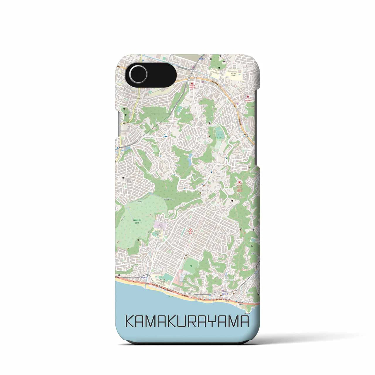 【鎌倉山】地図柄iPhoneケース（バックカバータイプ・ナチュラル）iPhone SE（第3 / 第2世代） / 8 / 7 / 6s / 6 用