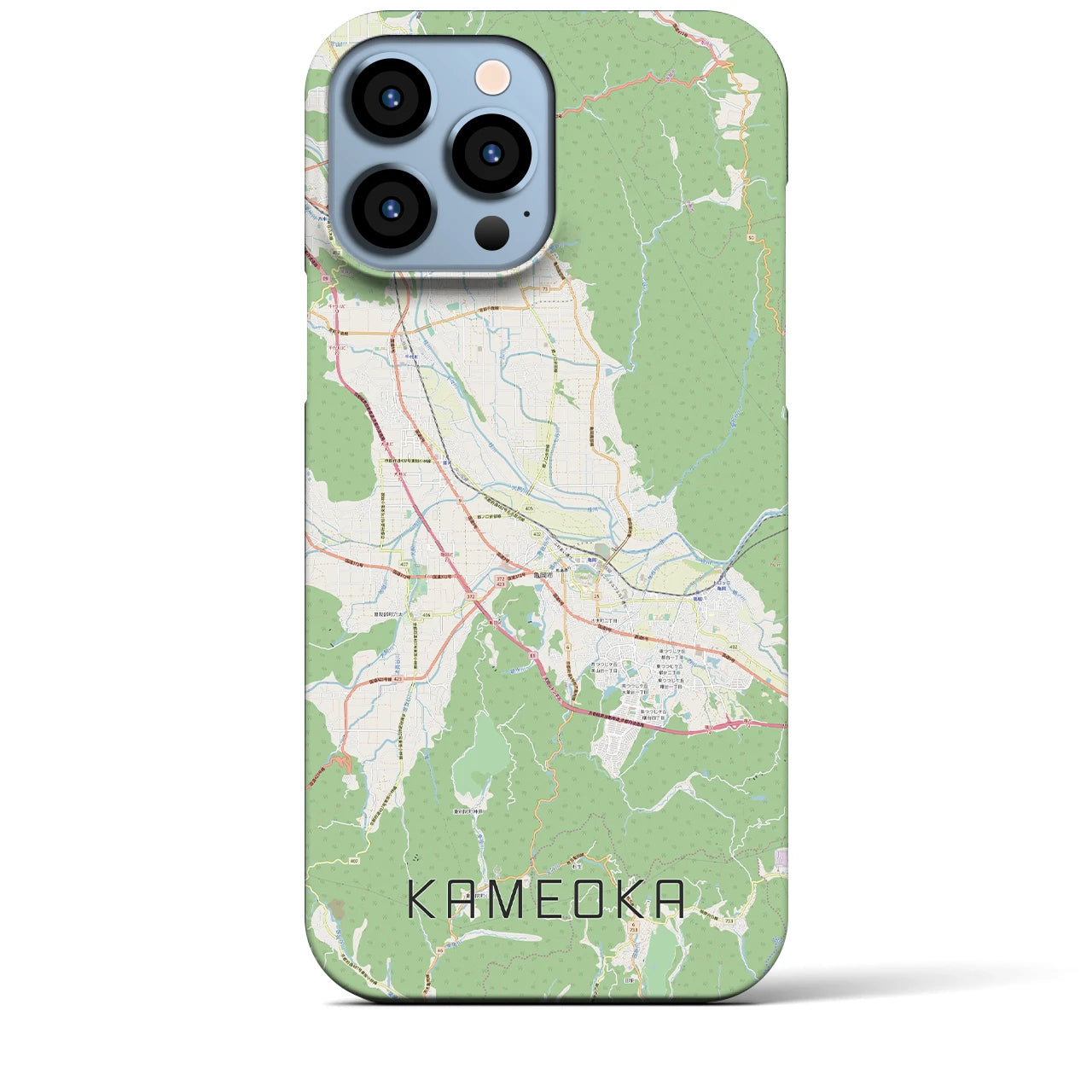 【亀岡】地図柄iPhoneケース（バックカバータイプ・ナチュラル）iPhone 13 Pro Max 用