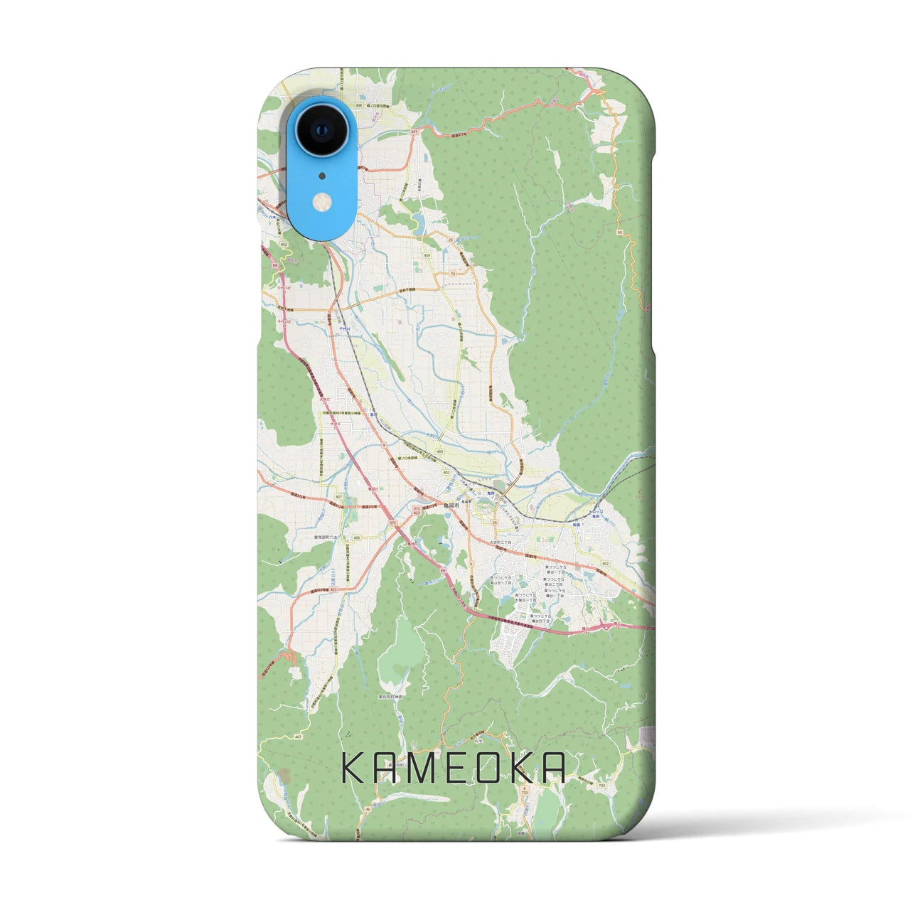 【亀岡】地図柄iPhoneケース（バックカバータイプ・ナチュラル）iPhone XR 用