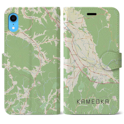 【亀岡】地図柄iPhoneケース（手帳両面タイプ・ナチュラル）iPhone XR 用