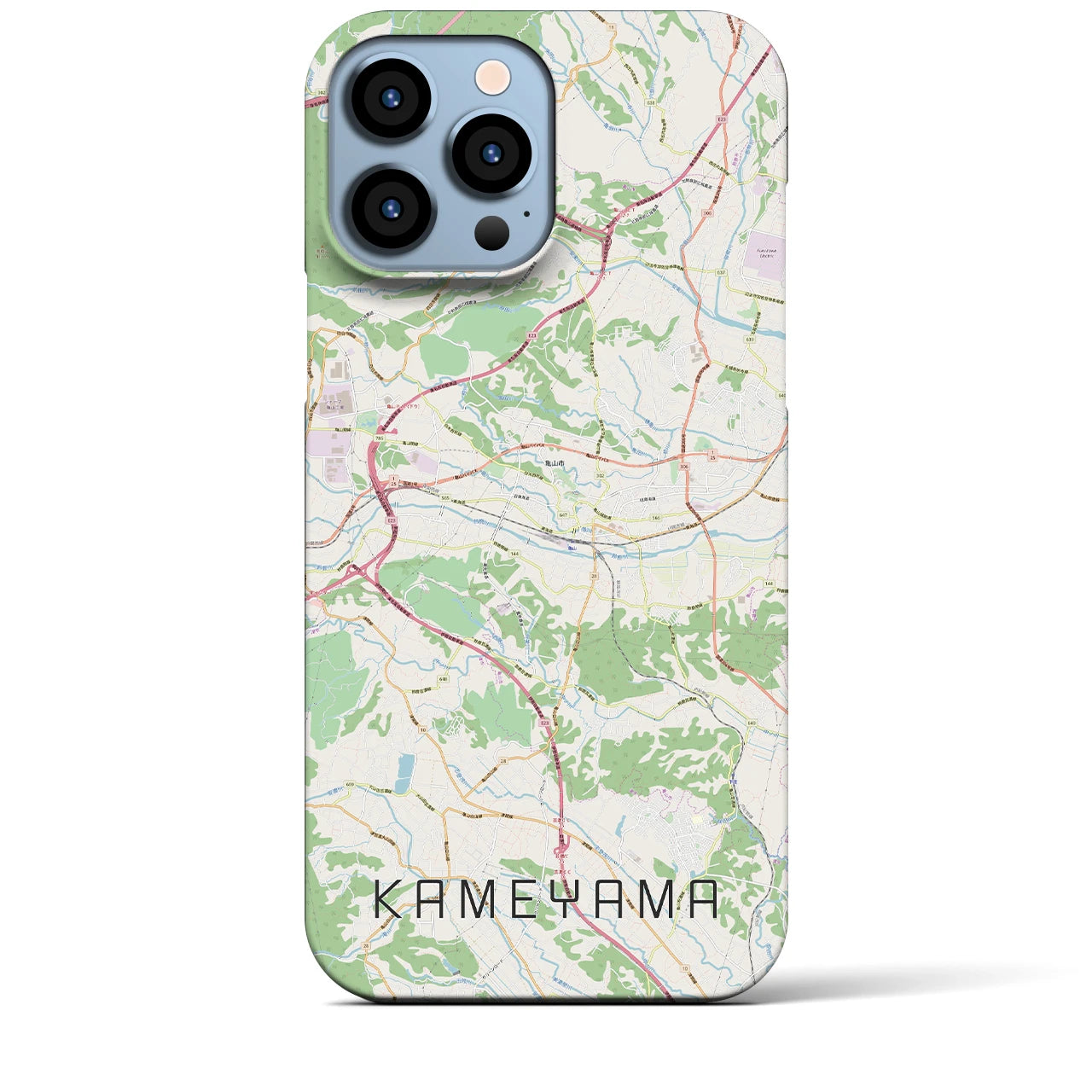 【亀山】地図柄iPhoneケース（バックカバータイプ・ナチュラル）iPhone 13 Pro Max 用