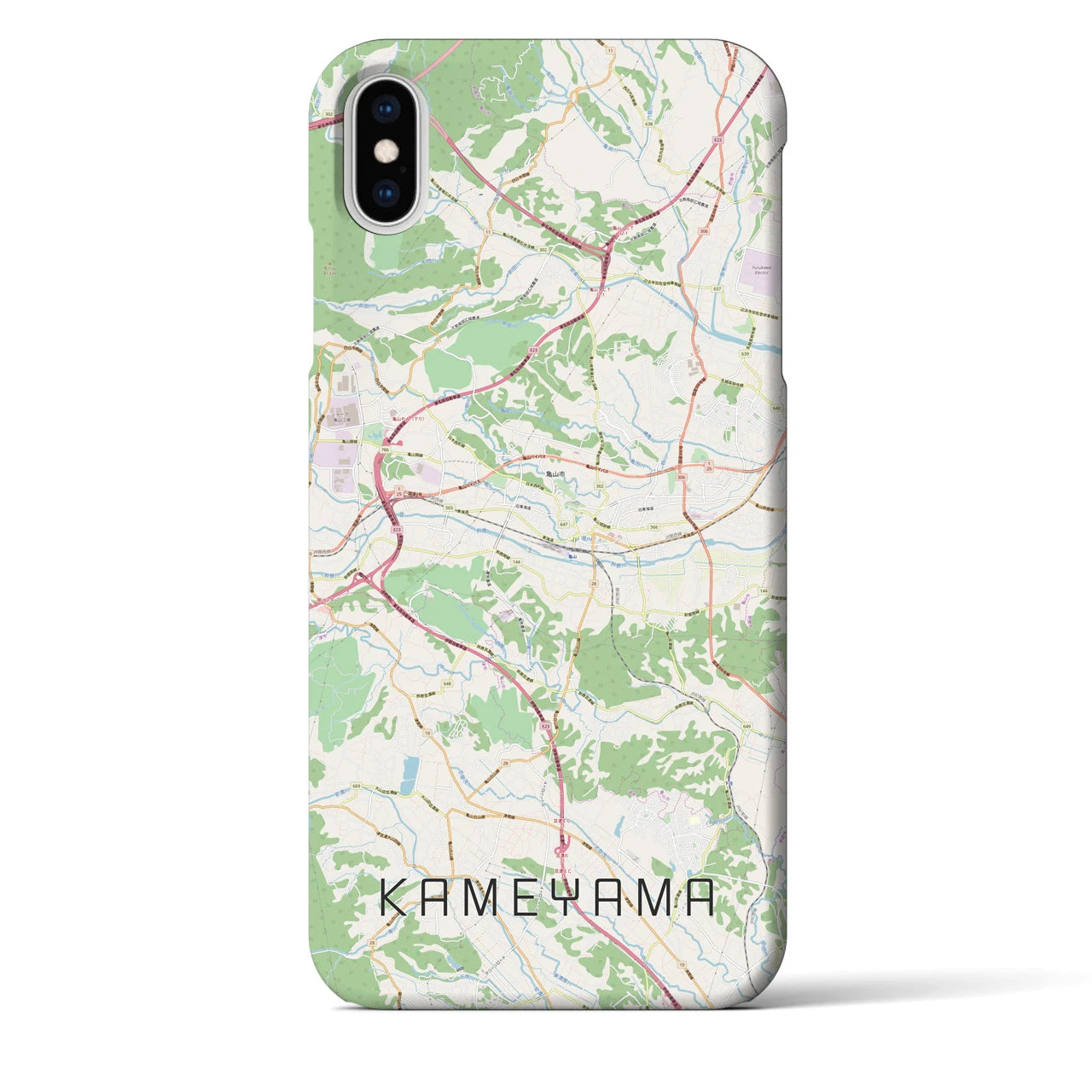 【亀山】地図柄iPhoneケース（バックカバータイプ・ナチュラル）iPhone XS Max 用