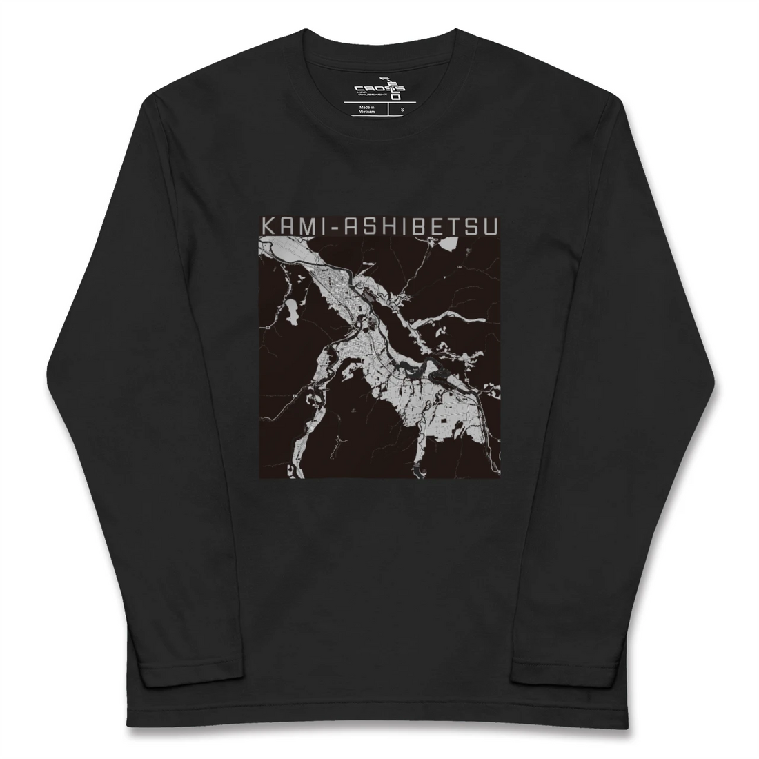 【上芦別(北海道)】地図柄ロングスリーブTシャツ