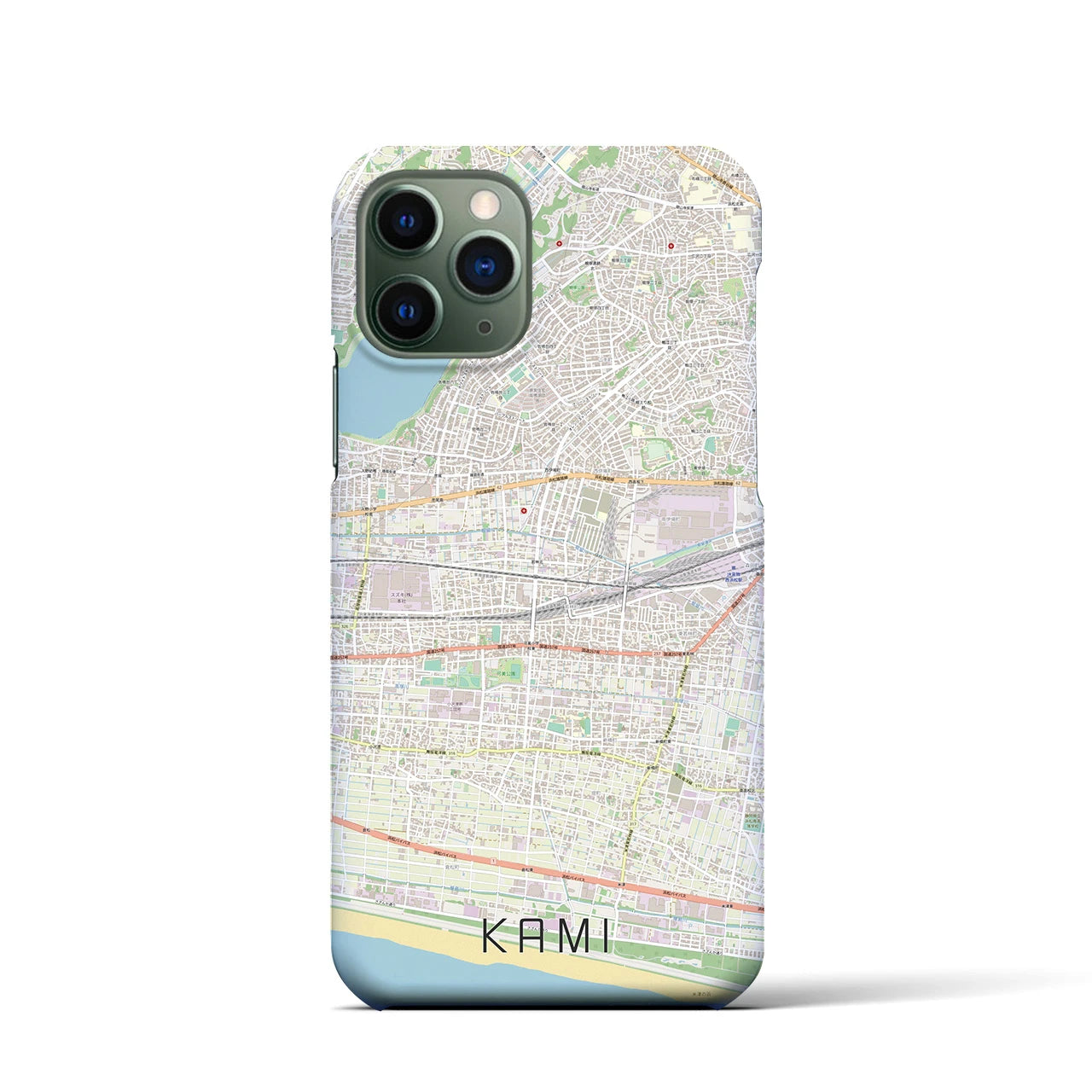 【可美】地図柄iPhoneケース（バックカバータイプ・ナチュラル）iPhone 11 Pro 用