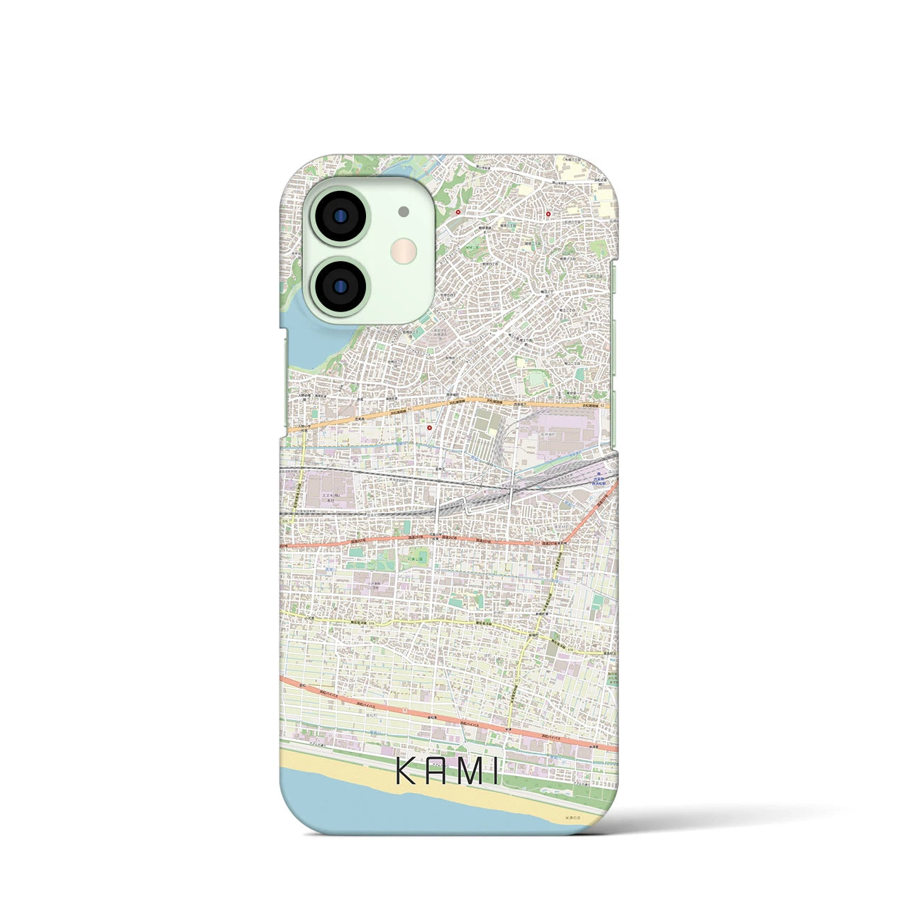 【可美】地図柄iPhoneケース（バックカバータイプ・ナチュラル）iPhone 12 mini 用