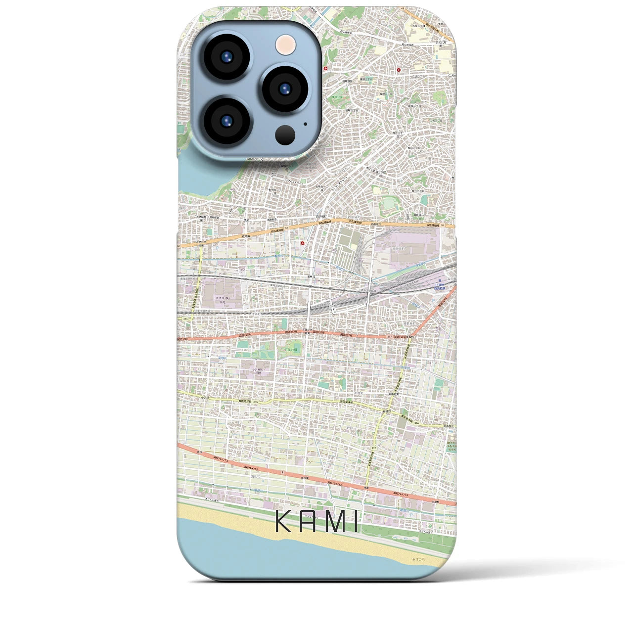【可美】地図柄iPhoneケース（バックカバータイプ・ナチュラル）iPhone 13 Pro Max 用