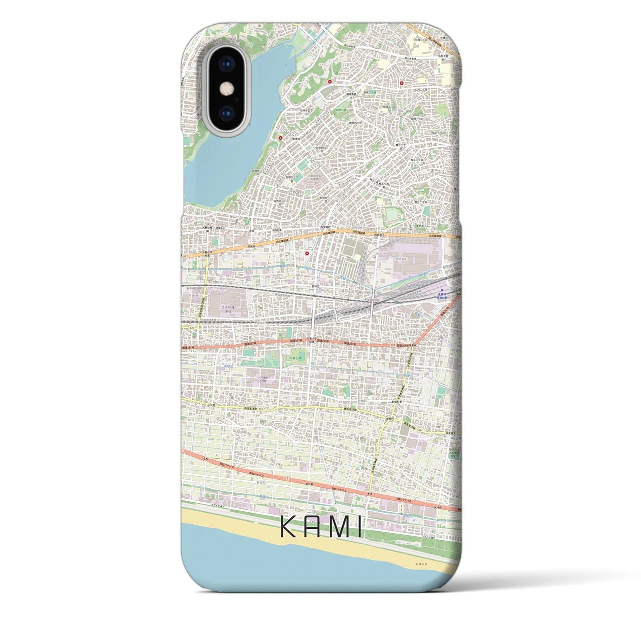 【可美】地図柄iPhoneケース（バックカバータイプ・ナチュラル）iPhone XS Max 用