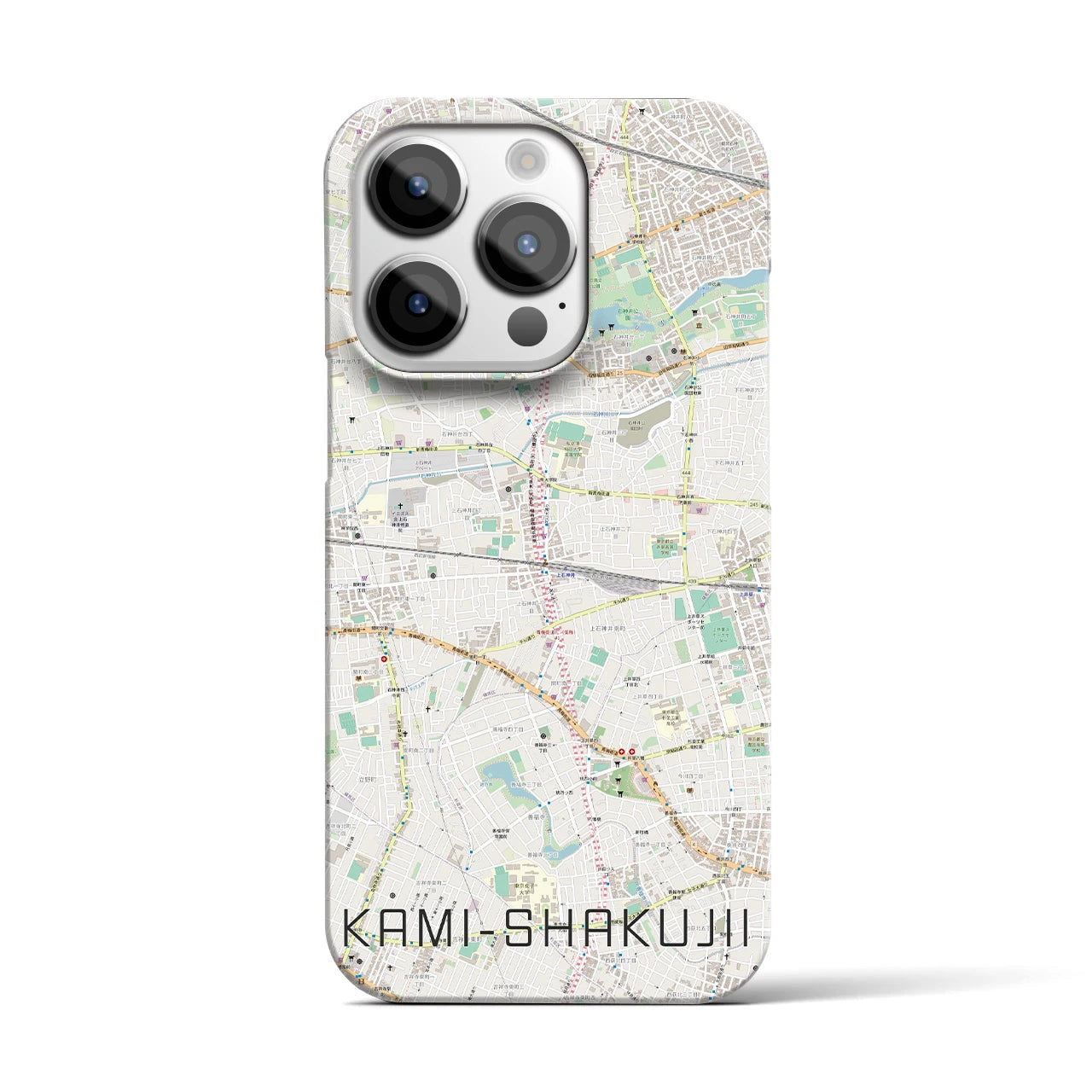 【上石神井】地図柄iPhoneケース（バックカバータイプ・ナチュラル）iPhone 14 Pro 用