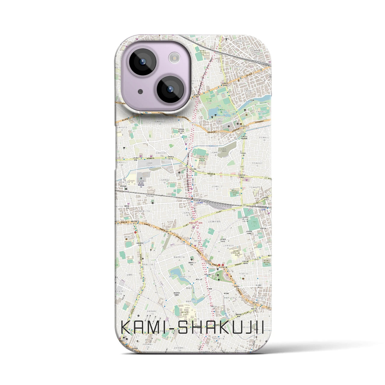 【上石神井】地図柄iPhoneケース（バックカバータイプ・ナチュラル）iPhone 14 用