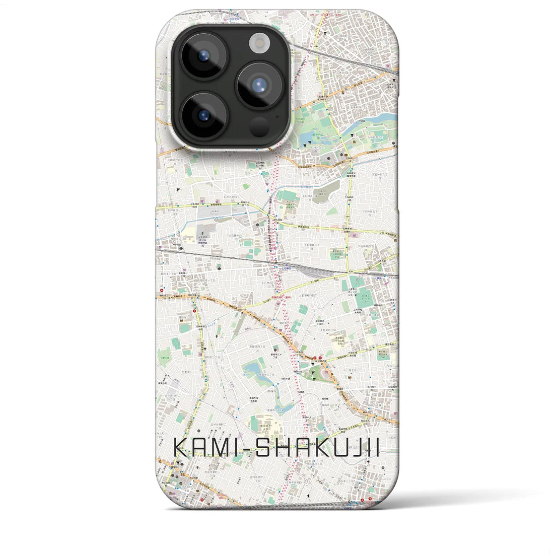 【上石神井】地図柄iPhoneケース（バックカバータイプ・ナチュラル）iPhone 15 Pro Max 用
