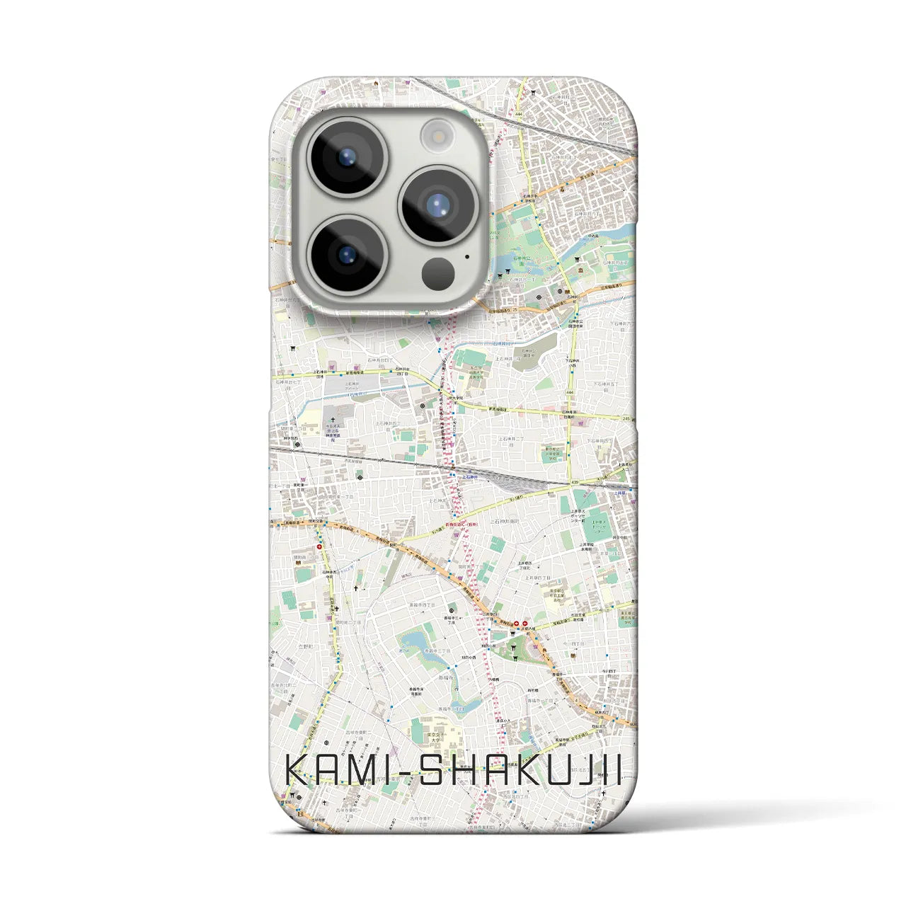 【上石神井】地図柄iPhoneケース（バックカバータイプ・ナチュラル）iPhone 15 Pro 用