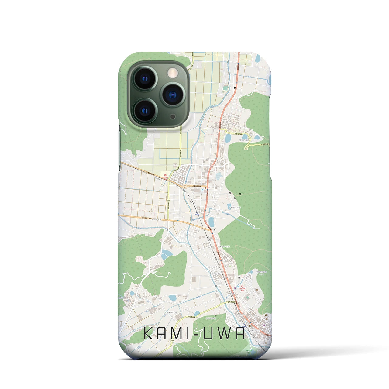 【上宇和】地図柄iPhoneケース（バックカバータイプ・ナチュラル）iPhone 11 Pro 用