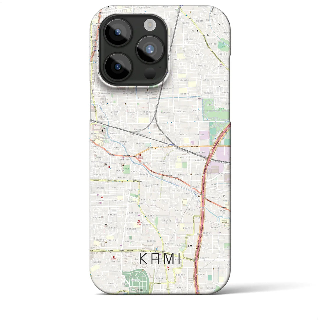 【加美】地図柄iPhoneケース（バックカバータイプ・ナチュラル）iPhone 15 Pro Max 用