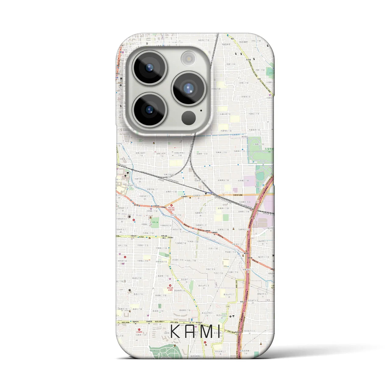 【加美】地図柄iPhoneケース（バックカバータイプ・ナチュラル）iPhone 15 Pro 用
