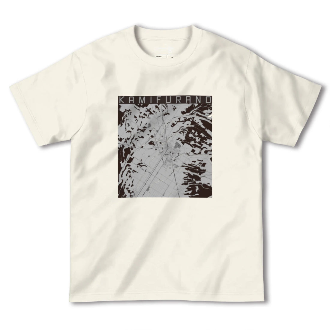 【上富良野(北海道)】地図柄ヘビーウェイトTシャツ