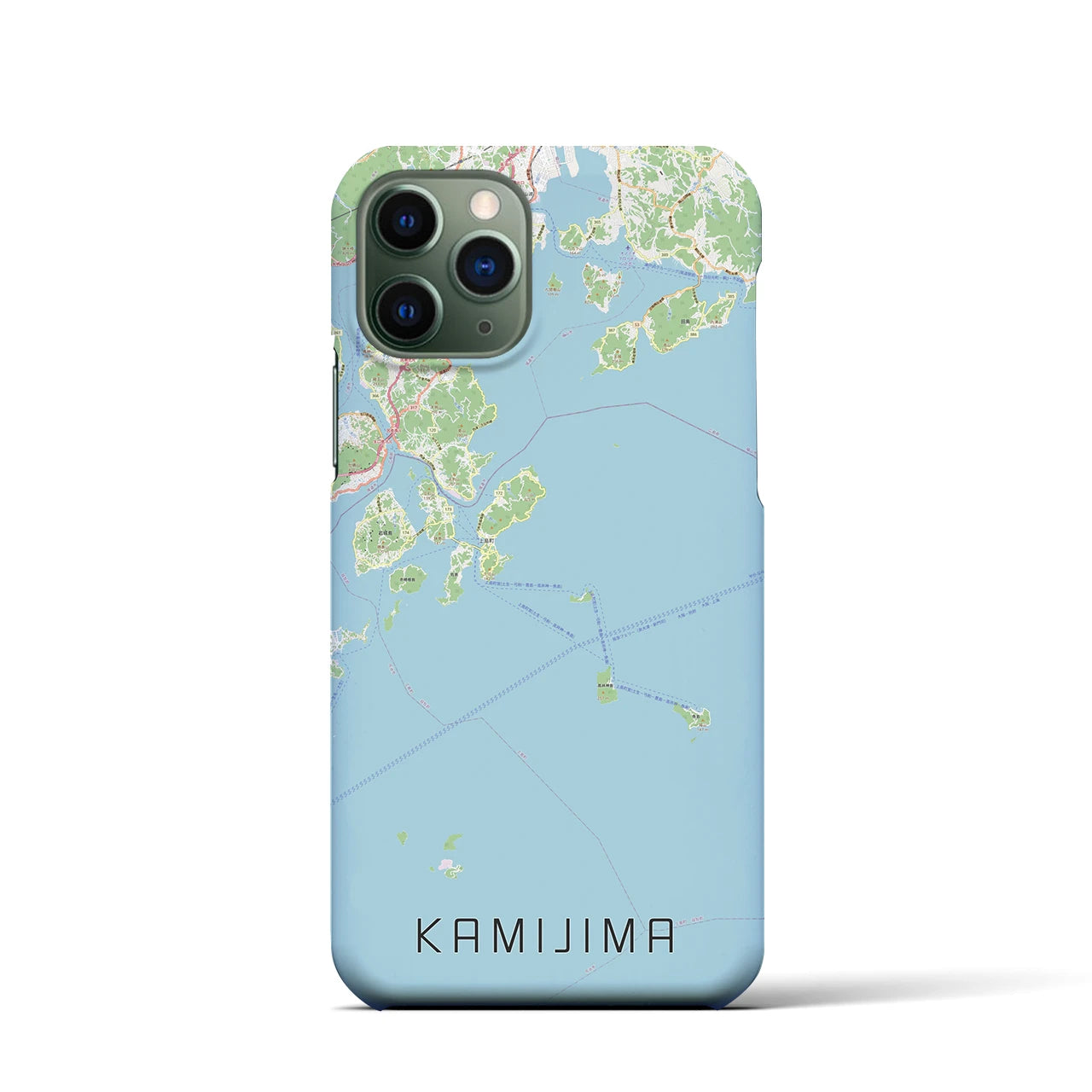 【上島】地図柄iPhoneケース（バックカバータイプ・ナチュラル）iPhone 11 Pro 用