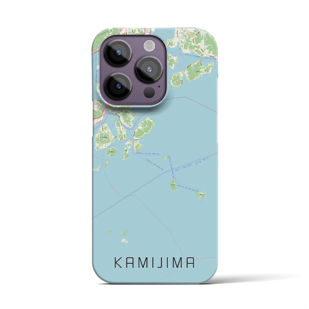 【上島】地図柄iPhoneケース（バックカバータイプ・ナチュラル）iPhone 14 Pro 用
