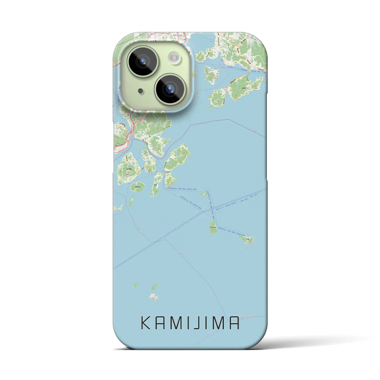 【上島】地図柄iPhoneケース（バックカバータイプ・ナチュラル）iPhone 15 用