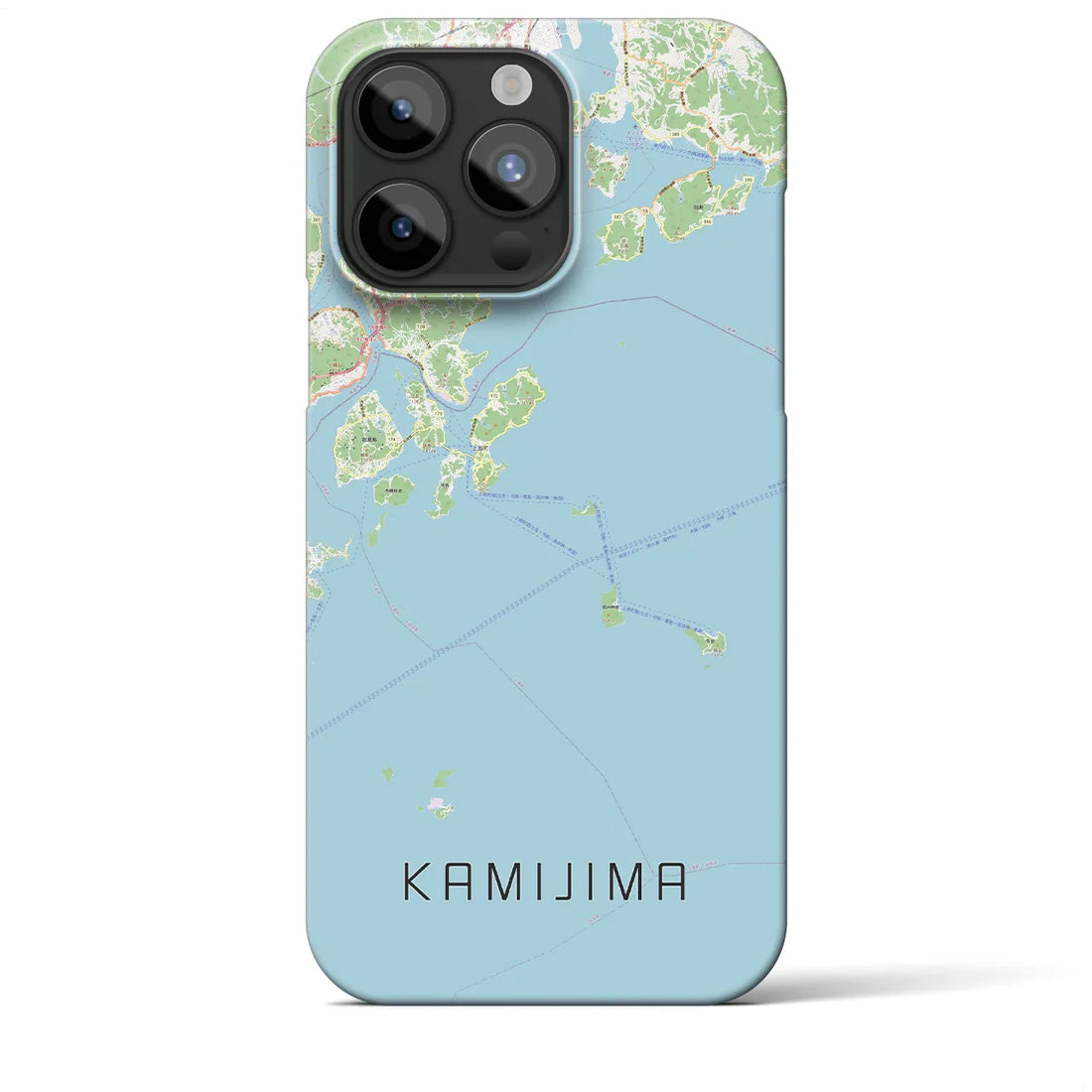 【上島】地図柄iPhoneケース（バックカバータイプ・ナチュラル）iPhone 15 Pro Max 用