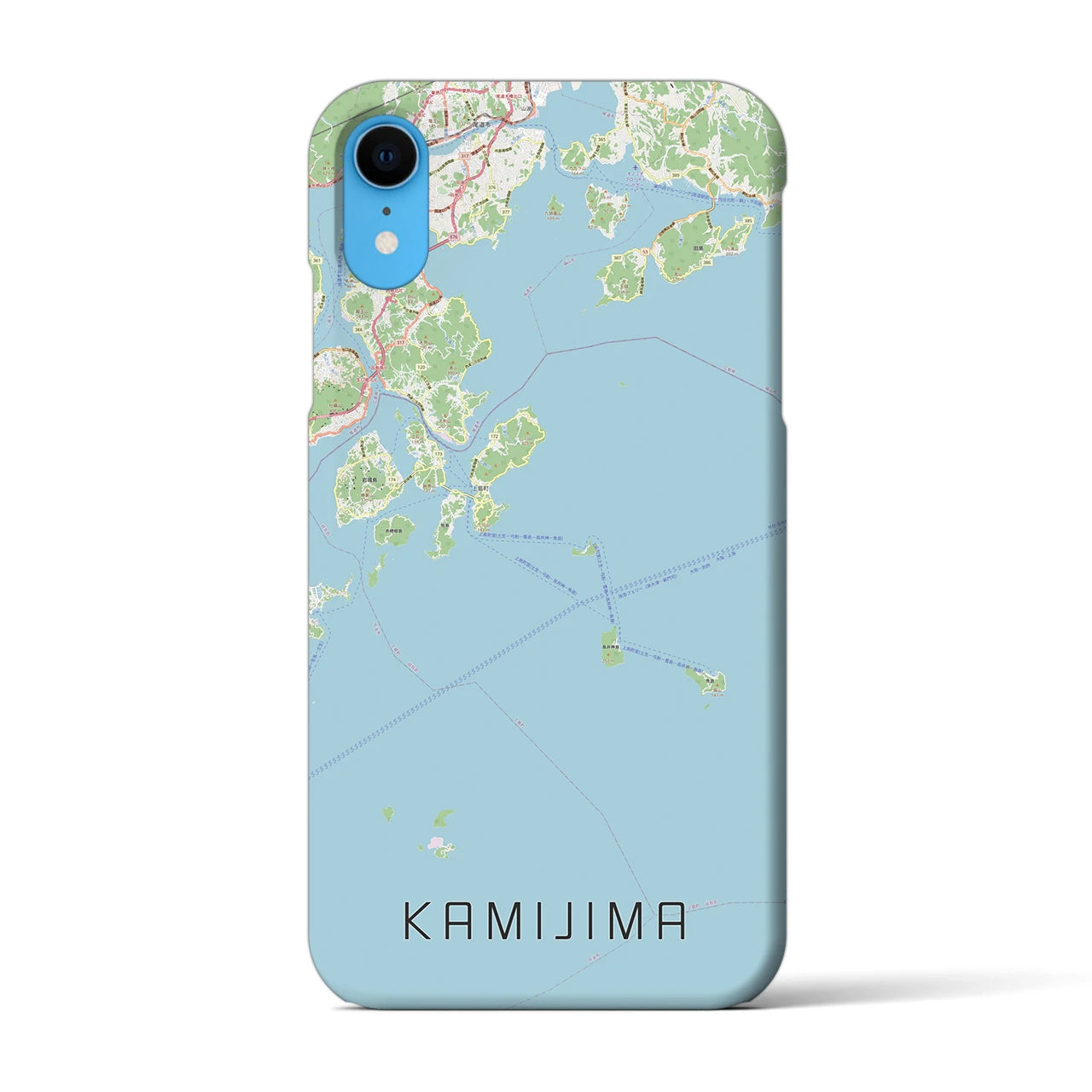【上島】地図柄iPhoneケース（バックカバータイプ・ナチュラル）iPhone XR 用