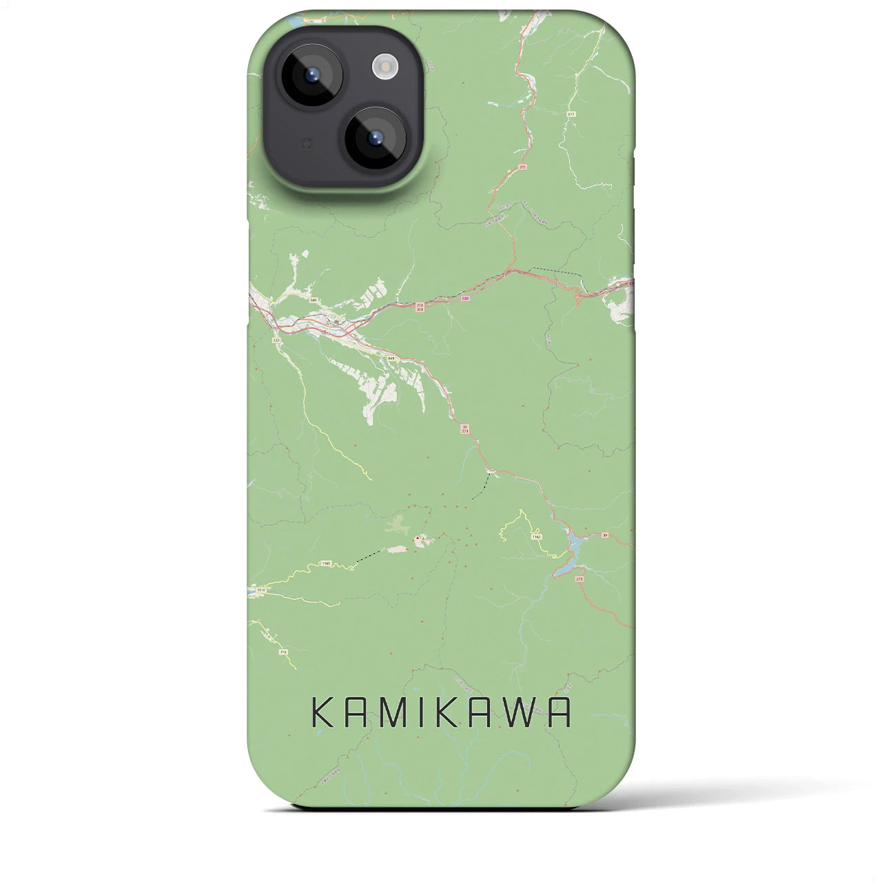 【上川】地図柄iPhoneケース（バックカバータイプ・ナチュラル）iPhone 14 Plus 用