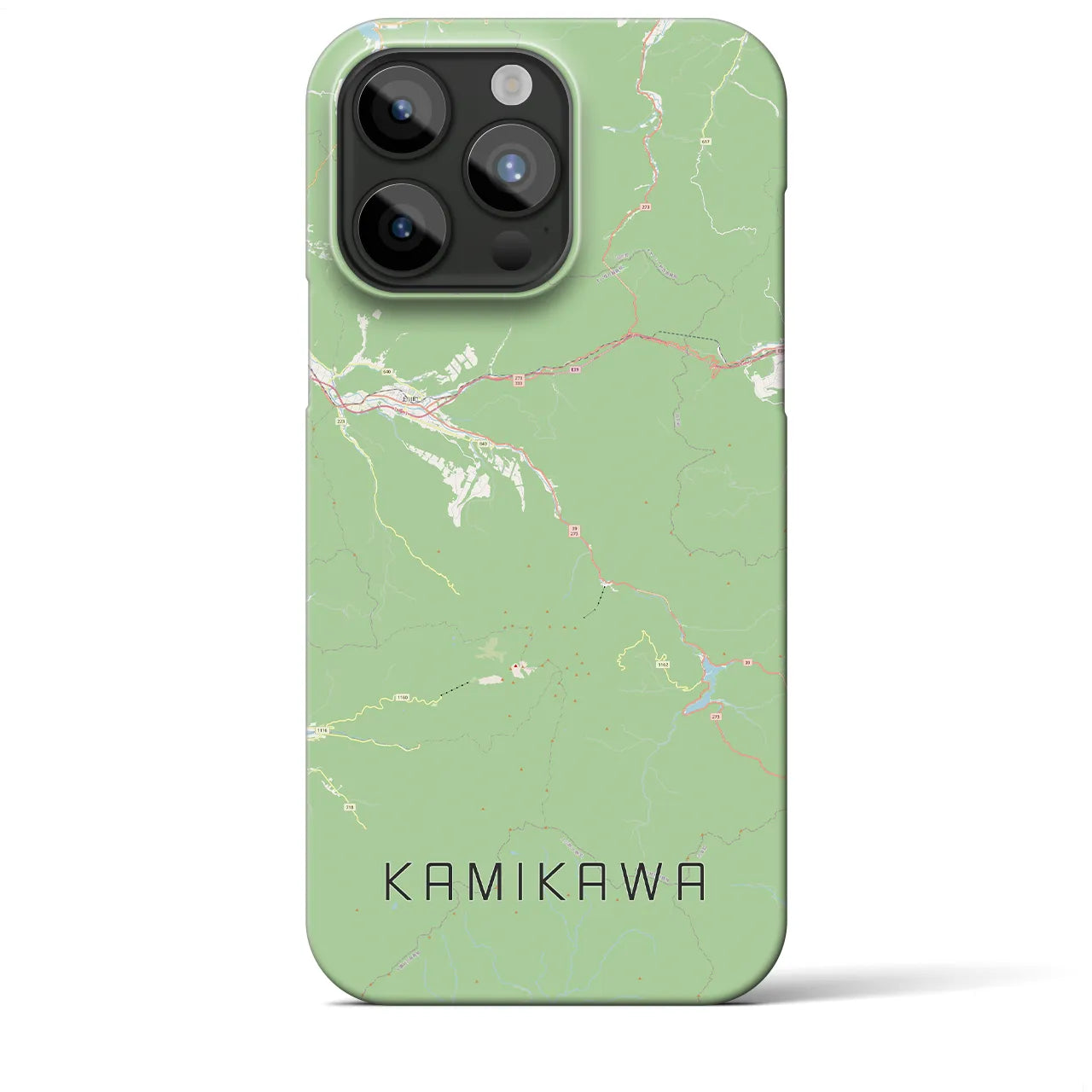 【上川】地図柄iPhoneケース（バックカバータイプ・ナチュラル）iPhone 15 Pro Max 用
