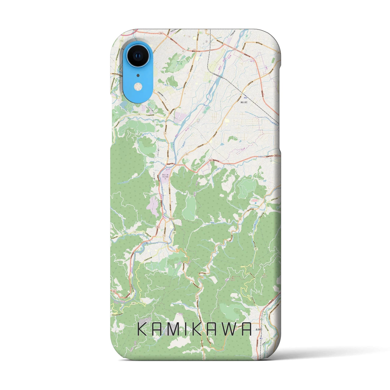 【神川】地図柄iPhoneケース（バックカバータイプ・ナチュラル）iPhone XR 用