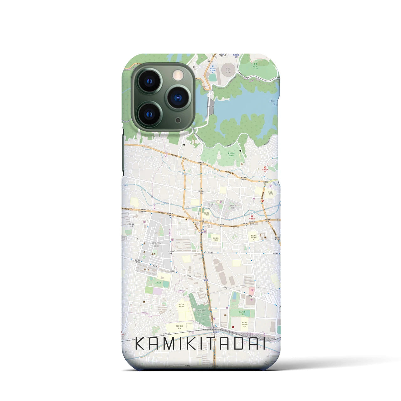 【上北台】地図柄iPhoneケース（バックカバータイプ・ナチュラル）iPhone 11 Pro 用