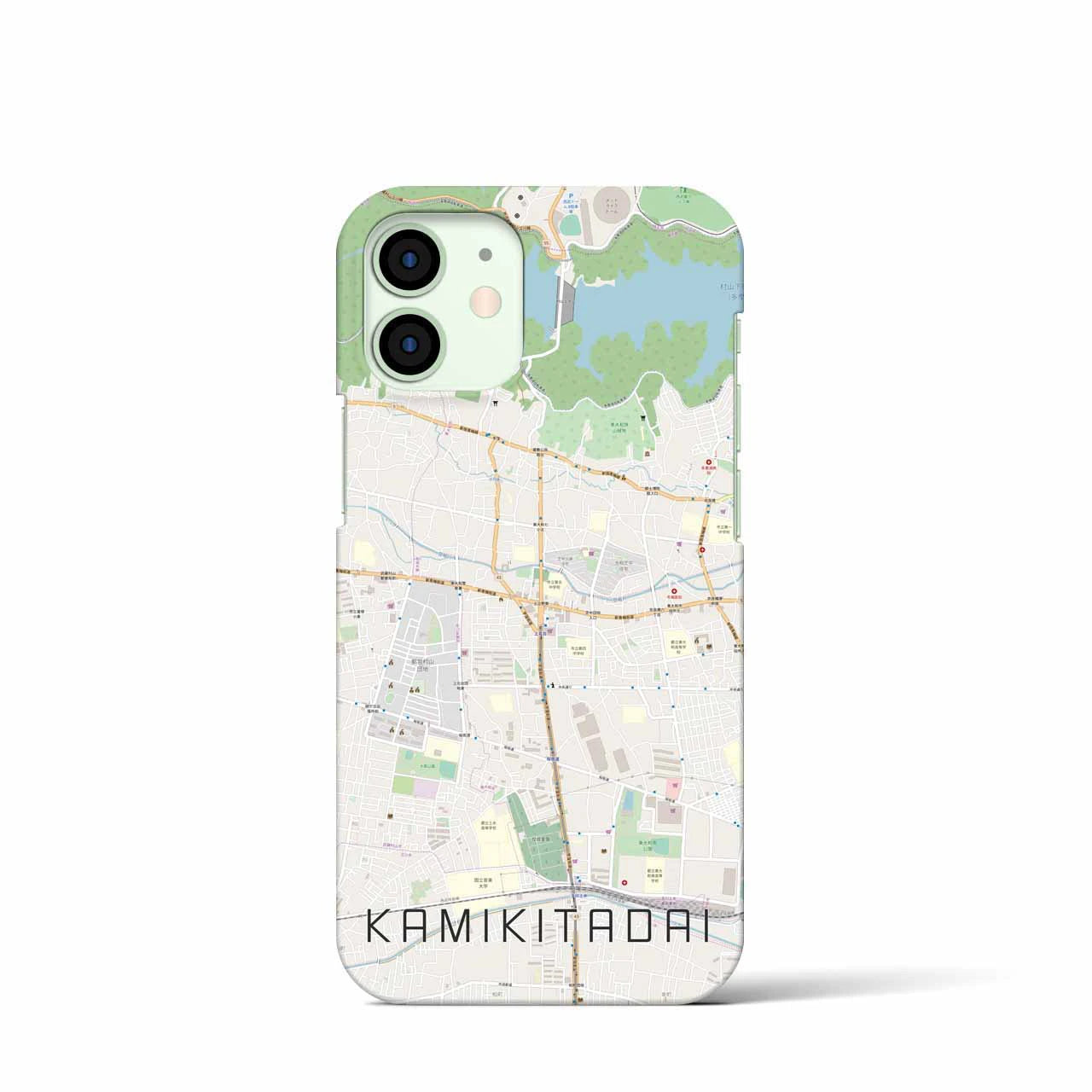【上北台】地図柄iPhoneケース（バックカバータイプ・ナチュラル）iPhone 12 mini 用