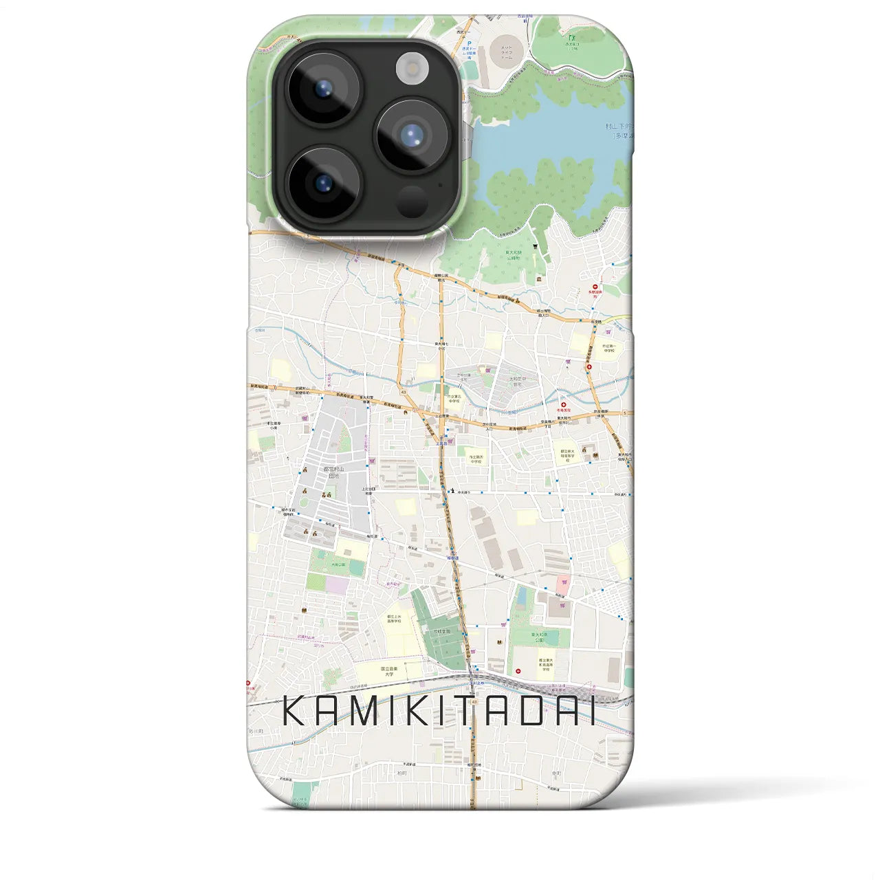 【上北台】地図柄iPhoneケース（バックカバータイプ・ナチュラル）iPhone 15 Pro Max 用