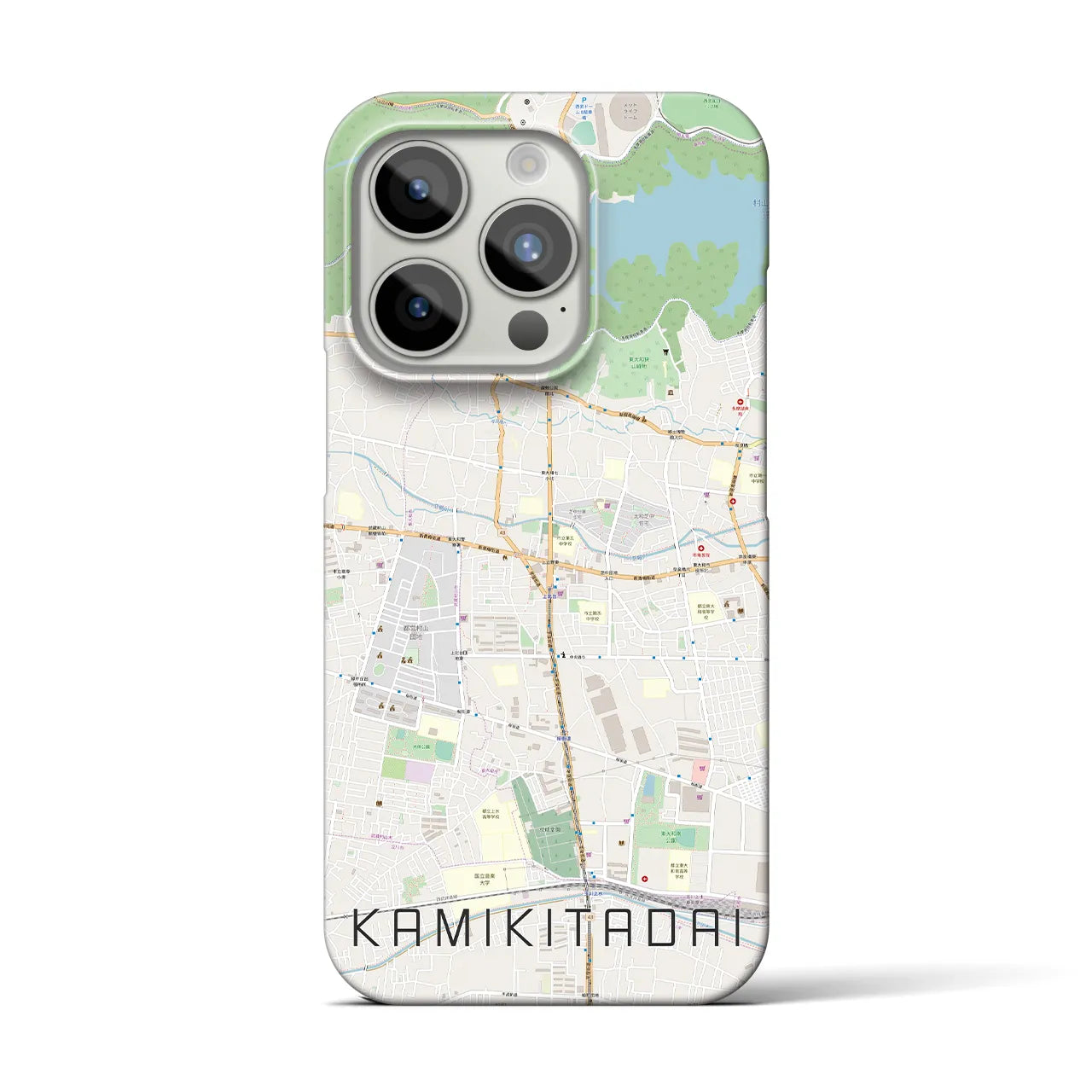 【上北台】地図柄iPhoneケース（バックカバータイプ・ナチュラル）iPhone 15 Pro 用