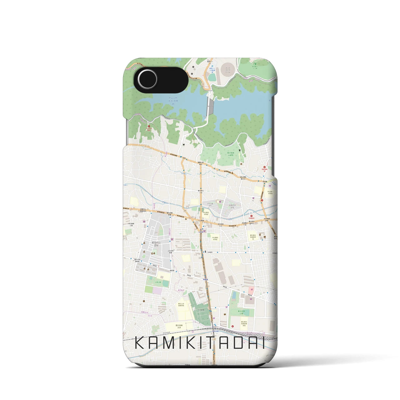 【上北台】地図柄iPhoneケース（バックカバータイプ・ナチュラル）iPhone SE（第3 / 第2世代） / 8 / 7 / 6s / 6 用