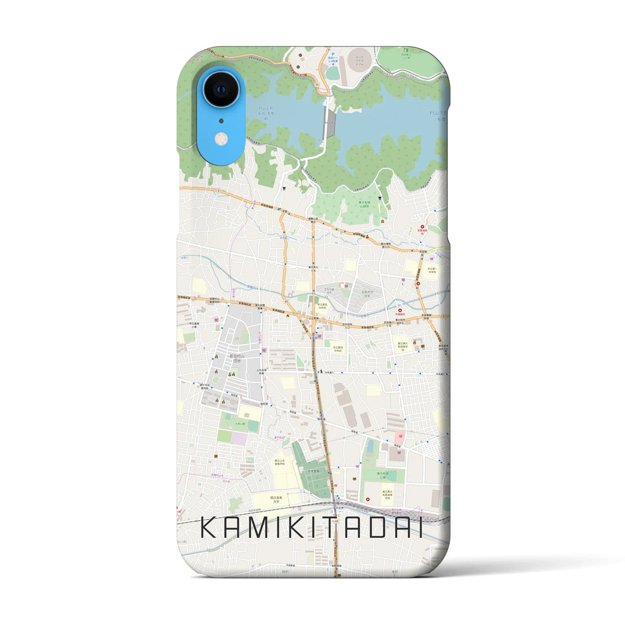【上北台】地図柄iPhoneケース（バックカバータイプ・ナチュラル）iPhone XR 用