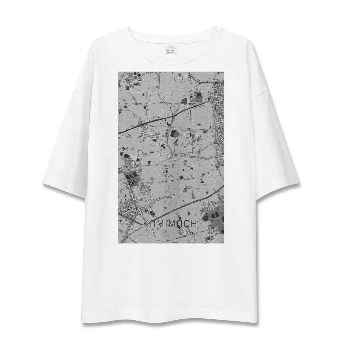 【上町(東京都)】地図柄ビッグシルエットTシャツ