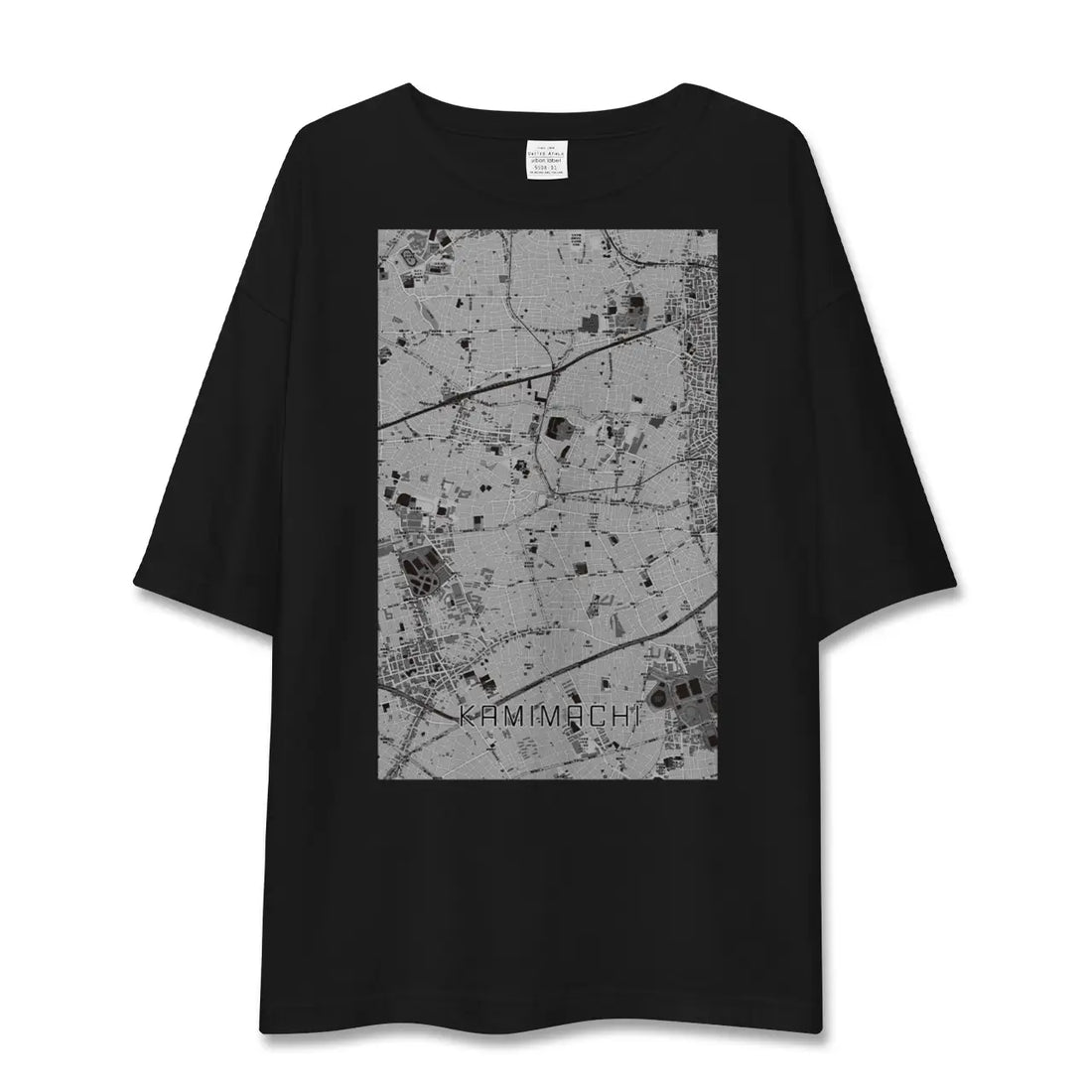 【上町（東京都）】地図柄ビッグシルエットTシャツ