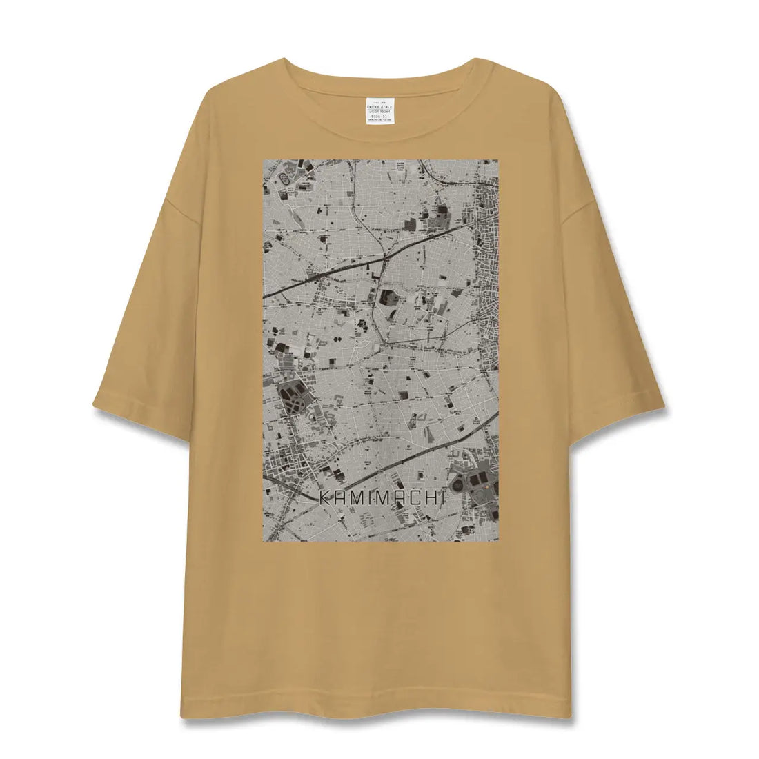 【上町(東京都)】地図柄ビッグシルエットTシャツ