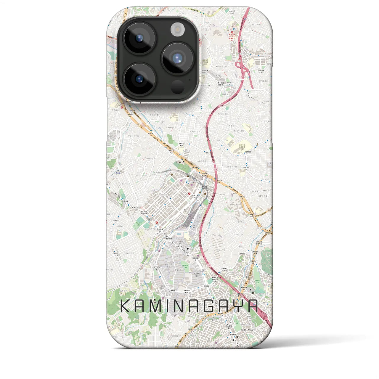 【上永谷】地図柄iPhoneケース（バックカバータイプ・ナチュラル）iPhone 15 Pro Max 用