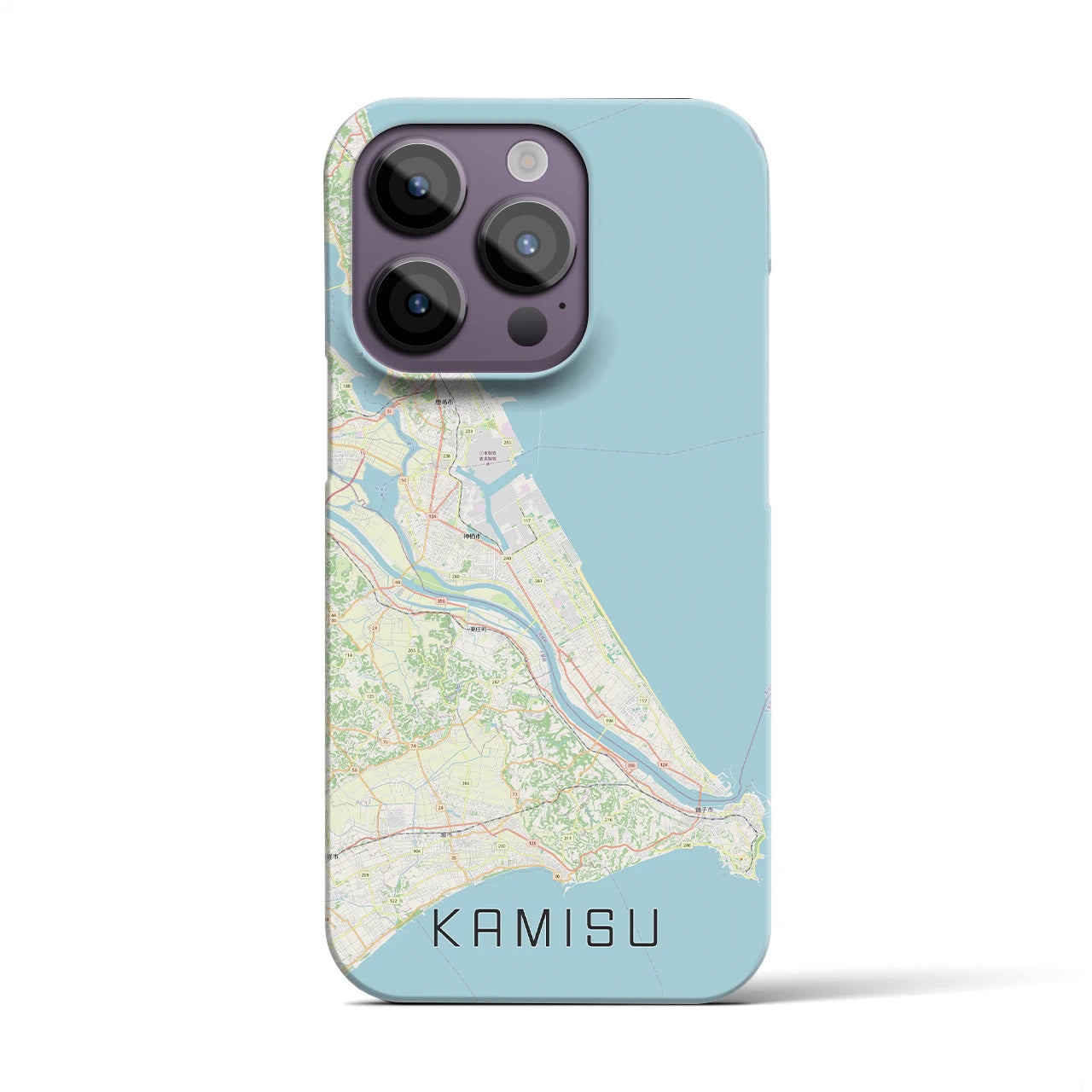 【神栖2】地図柄iPhoneケース（バックカバータイプ・ナチュラル）iPhone 14 Pro 用
